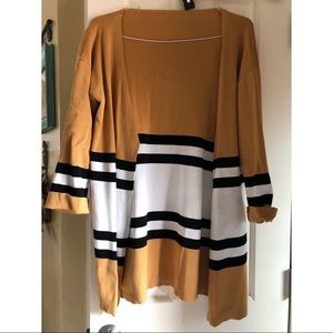 STRIPED COLOR BLOCK CARDIGAN